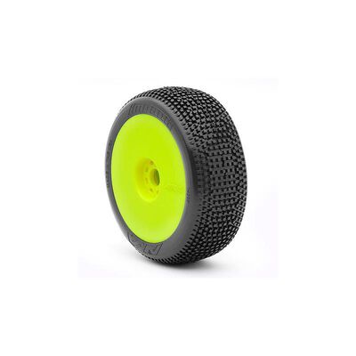 1/8 Impact Super Soft Long Wear Pre-Mounted Tyres Yellow EVO Wheels (2) Buggy