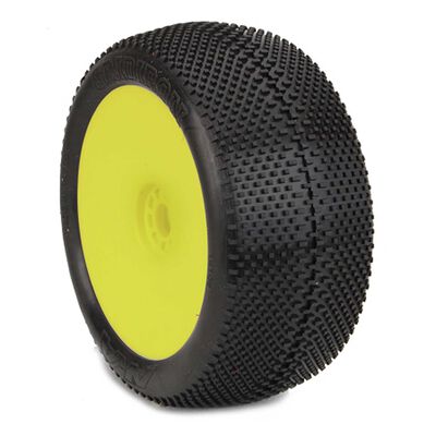 1/8 EVO Gridiron Soft Long Wear Pre-Mounted Tyres Yellow Wheels (2) Truggy