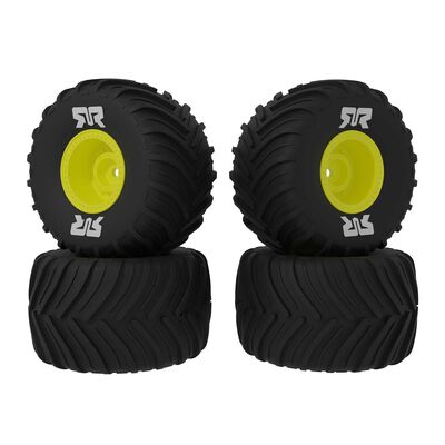 dBoots Chevron MT Tire Set Glued Yellow (2 Pairs) GROM