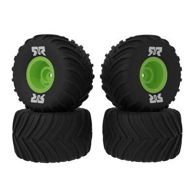 dBoots Chevron MT Tyre Set Glued Green (2 Pairs) GROM
