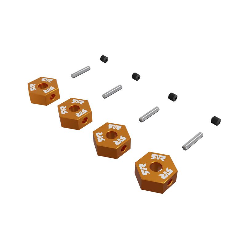12mm Metal Wheel Hex Set Orange (4pcs)