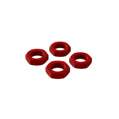 Aluminium Wheel Nut 17mm Red (4)