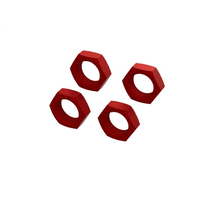 Aluminium Wheel Nut 24mm Red (4)