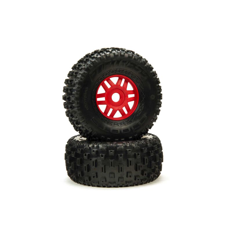 Fortress Glued Tyre Set Red (2 Pack)