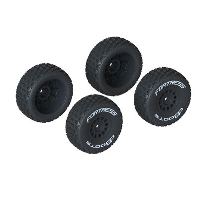 dBoots FORTRESS Tire Set Glued (Black) (2 Pairs)