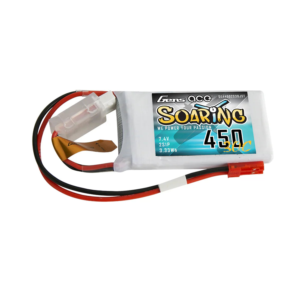 450mAh 2S 7.4V 30C LiPo Battery with JST