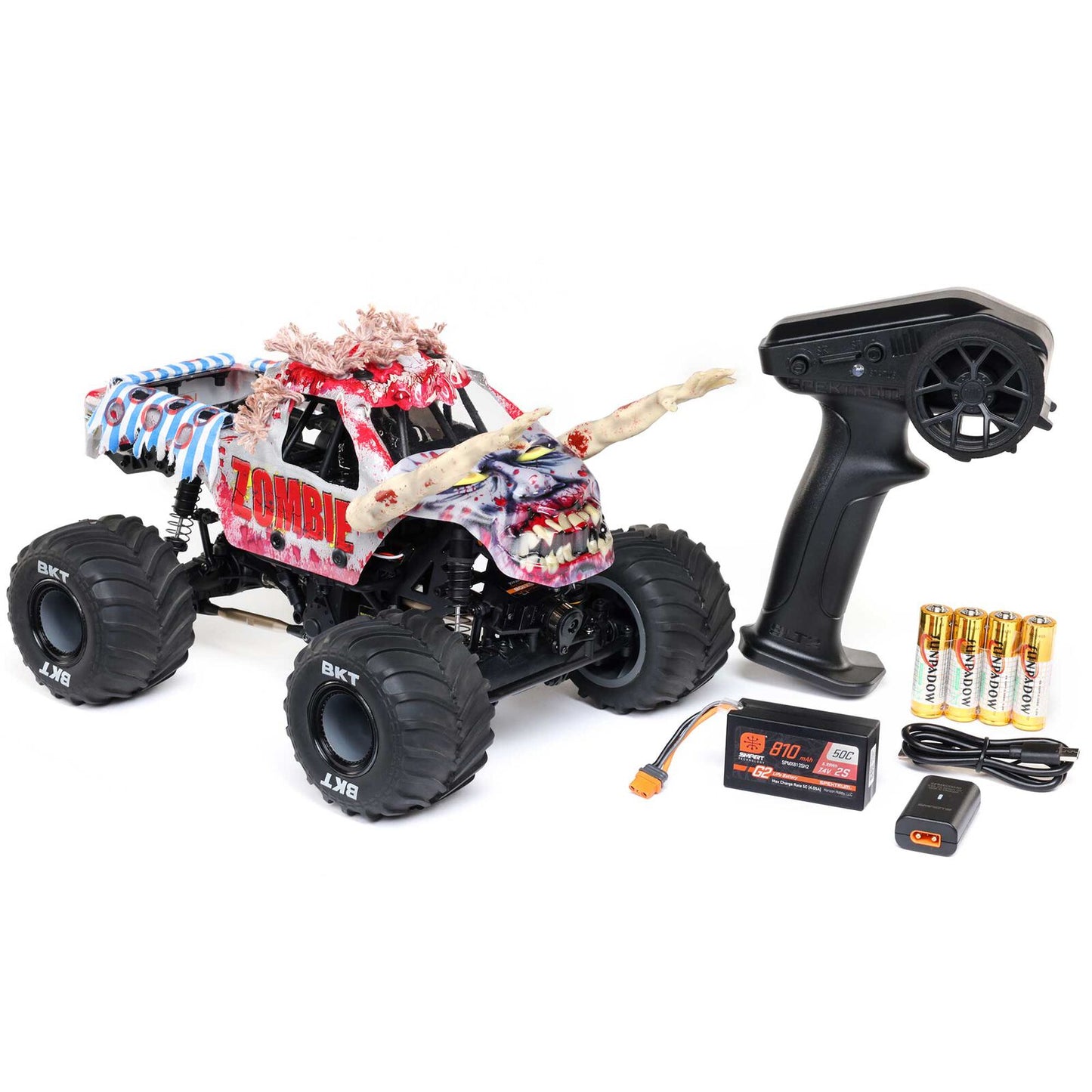 Losi 1/18 Mini LMT Zombie 2S 4X4 RTR Brushed Monster Truck (Battery & Charger Included)