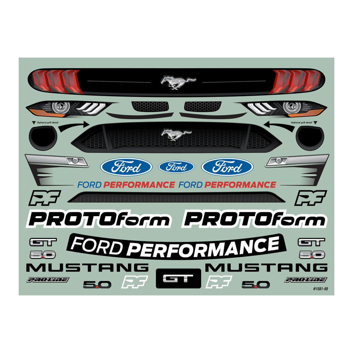 1/7 2021 Ford Mustang GT Clear Body Felony