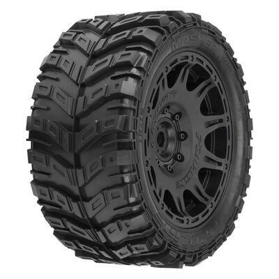 1/6 Masher X HP BELTED F/R 5.7” Tyres MTD 24mm Blk Raid 8x48 Hex (2)