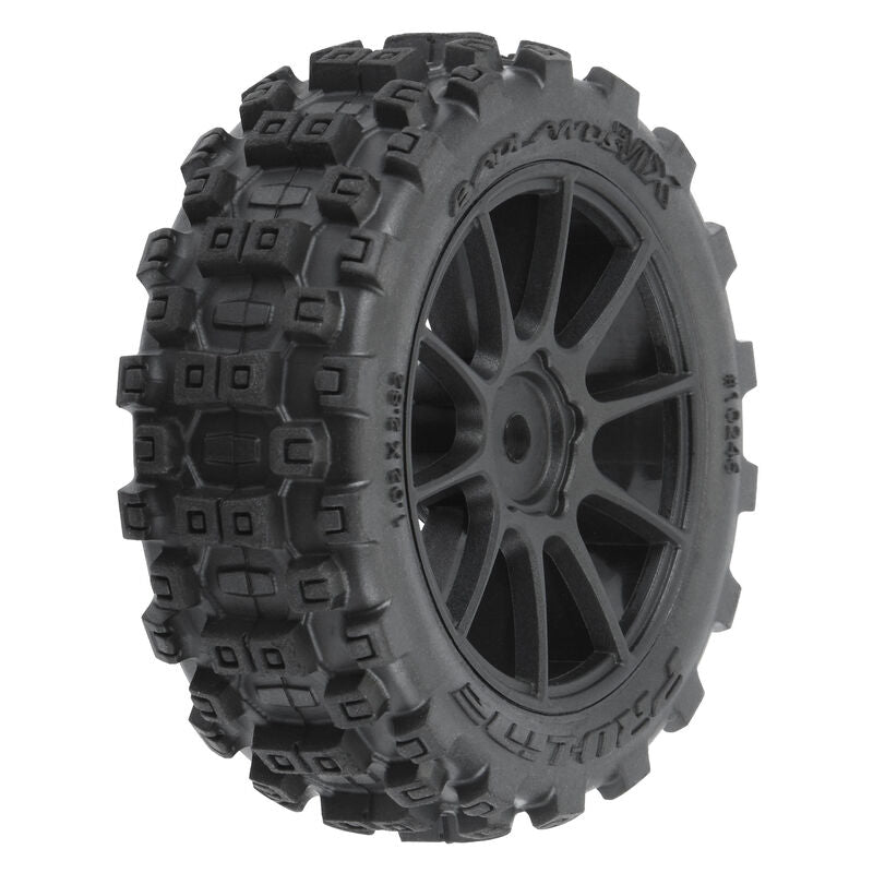 Badlands MX 1.9" Buggy Tyres MTD Mach-10 Black Wheels TYPHON GROM
