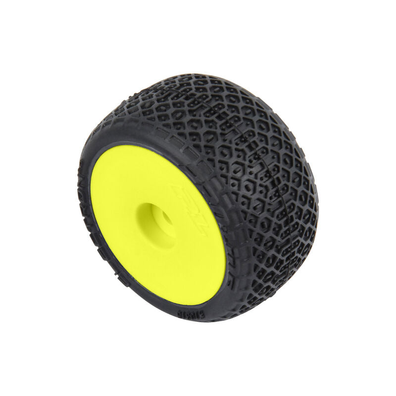 1/28 Electron 2.0 T F/R Tyres Mounted 7mm Yellow (4) Micro-T