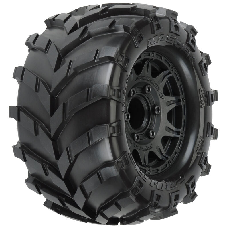 1/10 Masher F/R 2.8" MT Tyres Mounted 12mm/14mm Black Raid (2)
