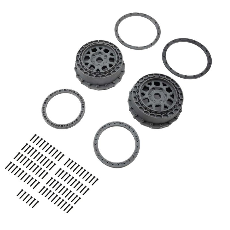 Wheel and Beadlock Set Grey (2) 5IVE-T 3.0