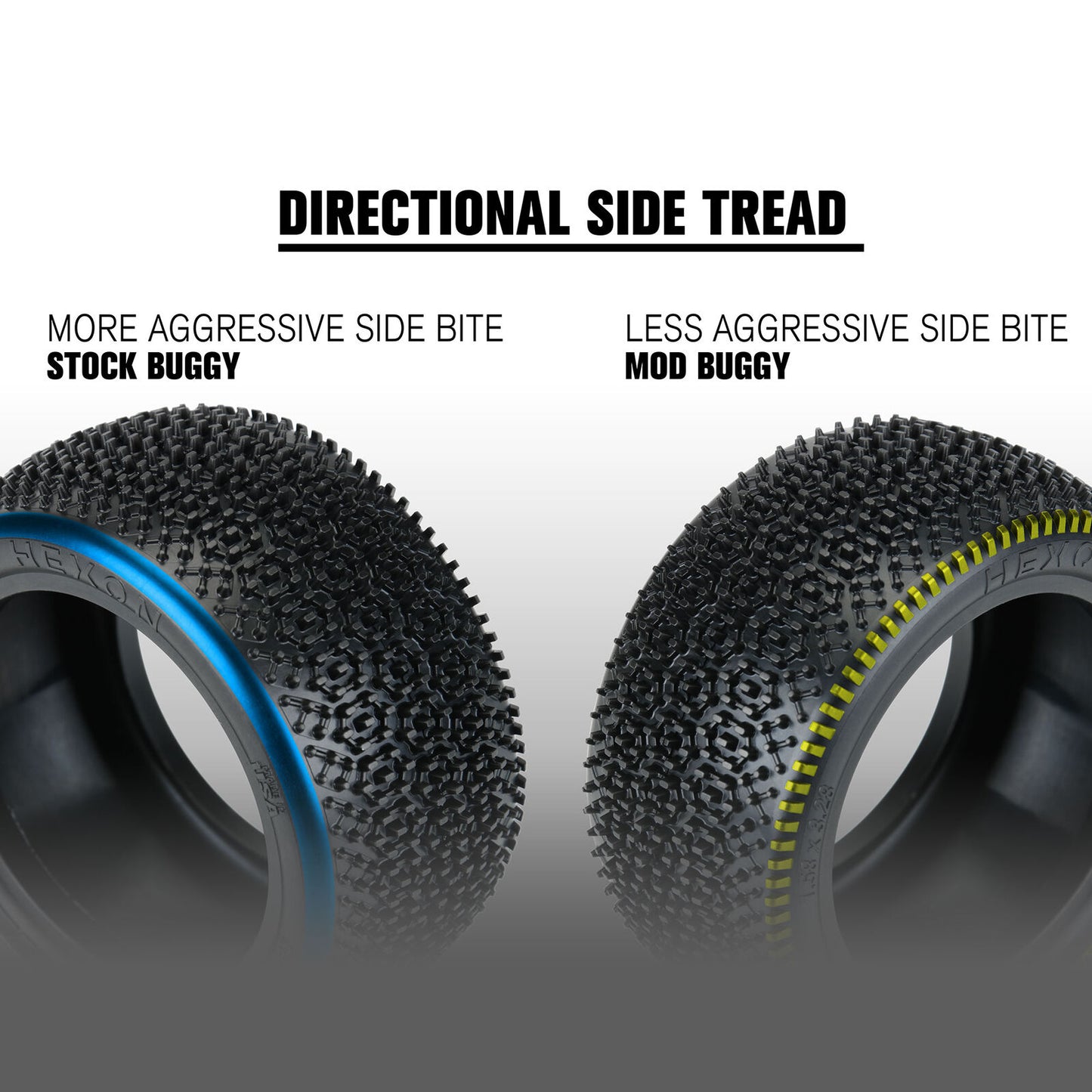 1/10 Hexon CR3 Rear 2.2" Carpet Buggy Tyres (2)