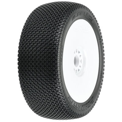 1/8 Slide Lock S3 Front/Rear Buggy Tyres Mounted 17mm White (2)