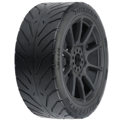 1/8 Avenger HP BELTED S3 Fr/Rr Buggy Tyres Mounted 17mm Black (2)