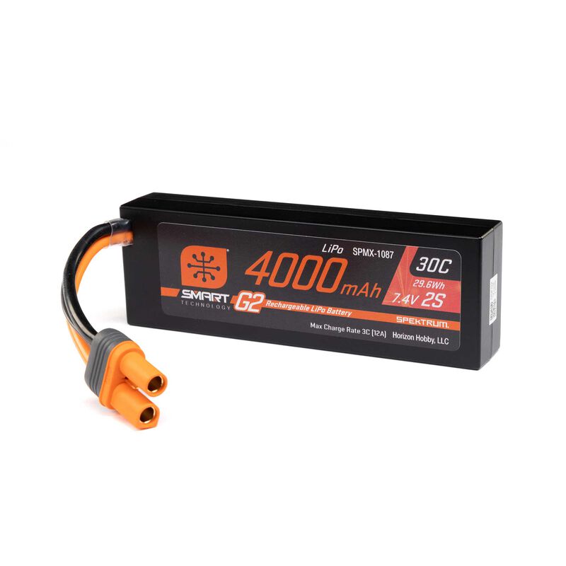 7.4V 4000mAh 2S 30C Smart G2 Hardcase LiPo Battery IC5