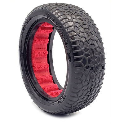 1/10 Scribble Front 2WD 2.2 Tyres Clay with Red Inserts (2) Buggy
