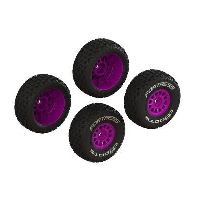 dBoots FORTRESS Tire Set Glued (Purple) (2 Pairs)
