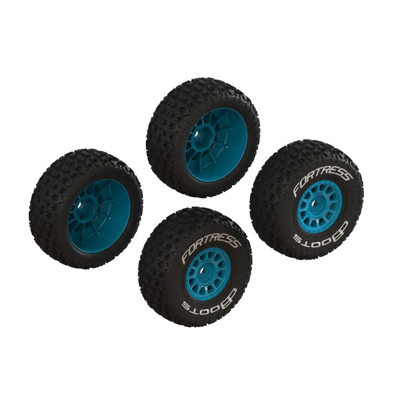 dBoots 'FORTRESS' tyre Set Glued (Blue) (2 Pairs)
