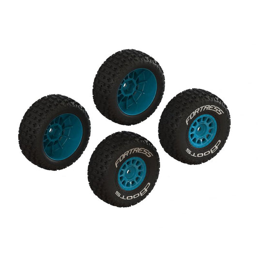 dBoots 'FORTRESS' tyre Set Glued (Blue) (2 Pairs)