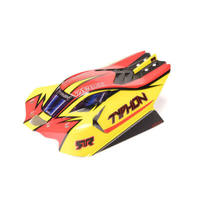 1/8 Clipless Painted Decalled Body Yellow/Red TYPHON 4X4