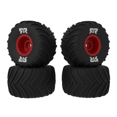 dBoots Chevron MT Tire Set Glued Red (2 Pairs) GROM