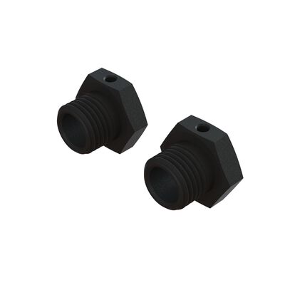Aluminium Wheel Hex 17mm - 14.6mm Thick Black (2)