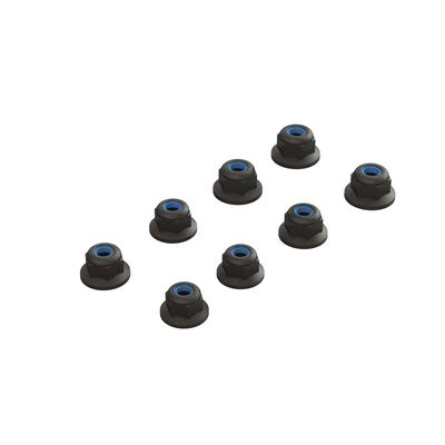 Flanged Lock Nut M3 Black (4pcs)