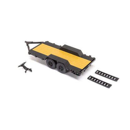 1/24 SCX24 Flat Bed Vehicle Trailer with LED Taillights
