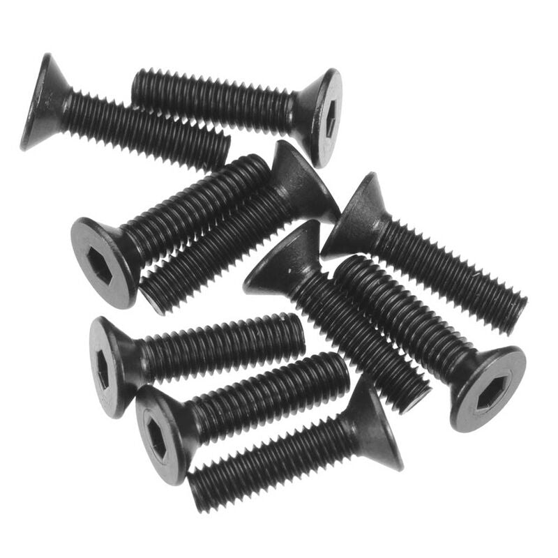 Hex Socket Flat Head M3 x 12mm Black 10