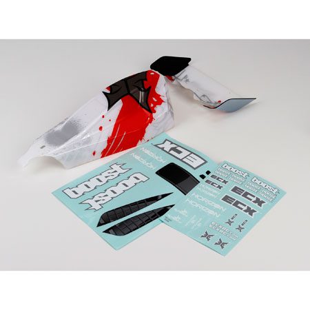 Body/Wing White/Red: 1:10 2wd Boost