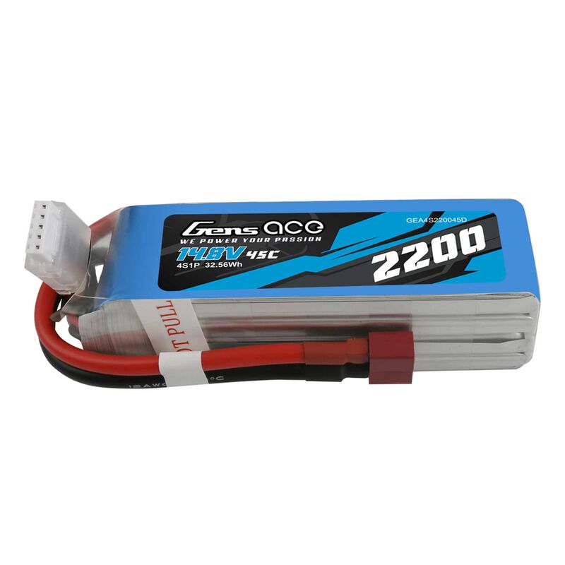 2200mAh 14.8V 4S1P 45C LiPo Battery with Deans