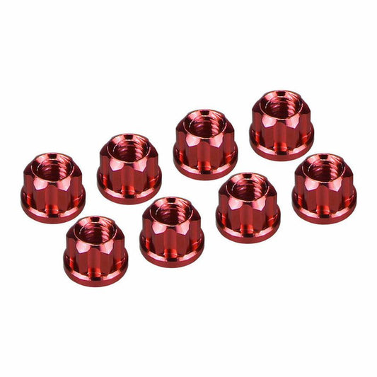 Aluminium M2 Flange Wheel Nuts 1/30 Axial SCX30 Red