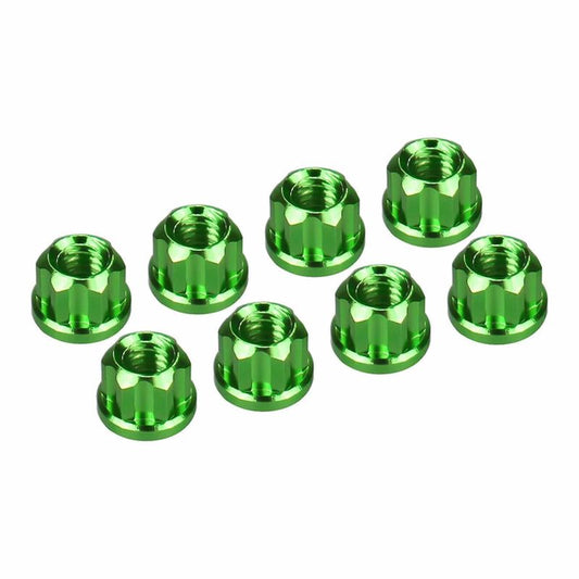Aluminium M2 Flange Wheel Nuts 1/30 Axial SCX30 Green