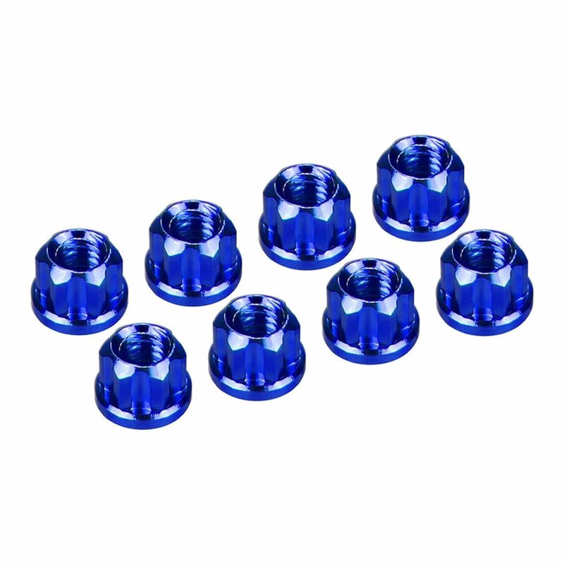 Aluminium M2 Flange Wheel Nuts 1/30 Axial SCX30 Blue