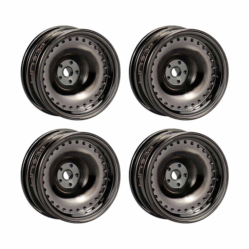0.7 Inch Brass CL 9.3g Wheels 1/30 Axial SCX30 Black Chrome (4)