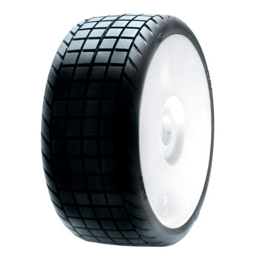 1/8 DLM2 Tires Mounted with White Whe