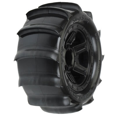 1/16 Sling Shot Fr/Rr 2.2" Sand Tyres Mounted 12mm Blk Desperado (2)