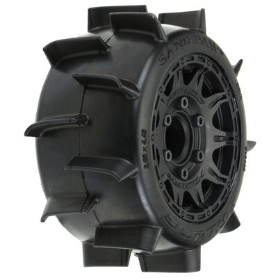 1/10 Sand Paw LP F/R 2.8" MT Tyres Mounted 12mm/14mm Black Raid (2)