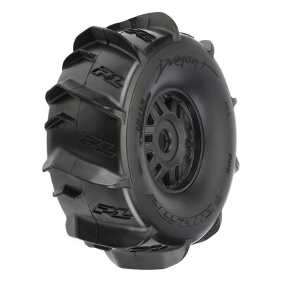 1/7 Dumont Fr/Rr Sand/Snow MOJAVE Tyres Mounted 17mm Blk Whls (2)