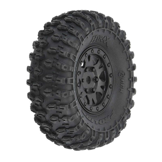 1/24 Hyrax Front/Rear 1.0" Tyres Mounted 7mm Black Impulse (4) SCX24