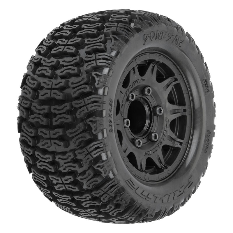 1/10 Bonesaw F/R 2.8" MT Tyres Mounted 12mm/14mm Black Raid (2)