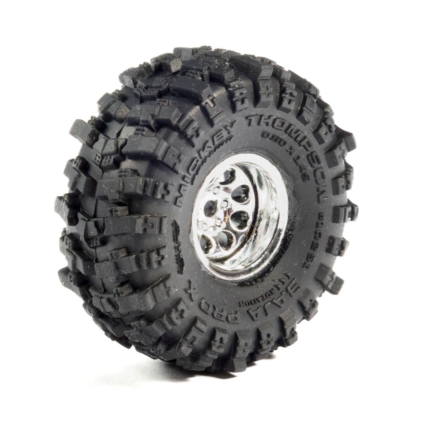 1/30 Baja Pro X Front/Rear Mounted Chrome Beast Tyres (4) Axial SCX30
