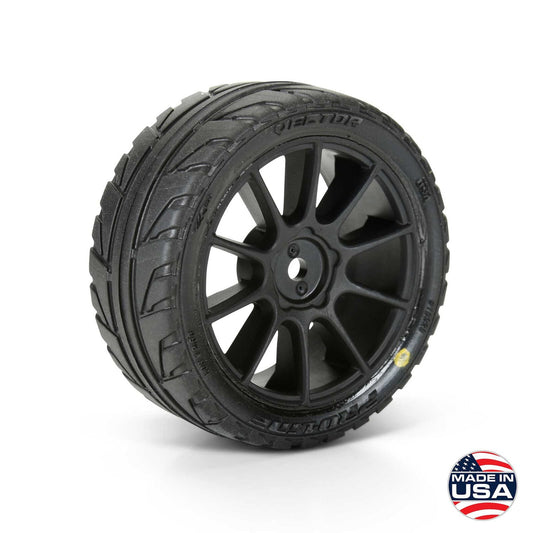 1/14 Vector Tyre MTD 12mm Black Velocity Wheel (4) ARRMA TYPHON GROM