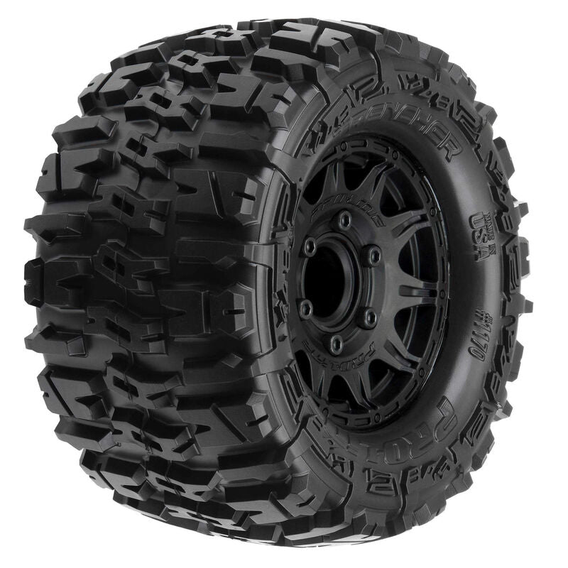 1/10 Trencher F/R 2.8" MT Tyres Mounted 12mm/14mm Black Raid (2)