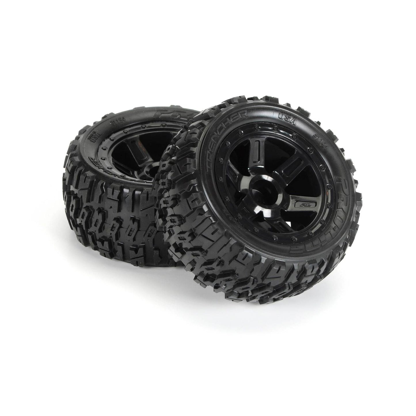 1/16 Trencher M2 Fr/Rr 2.2" Tyres Mounted 12mm Blk Desperado (2)