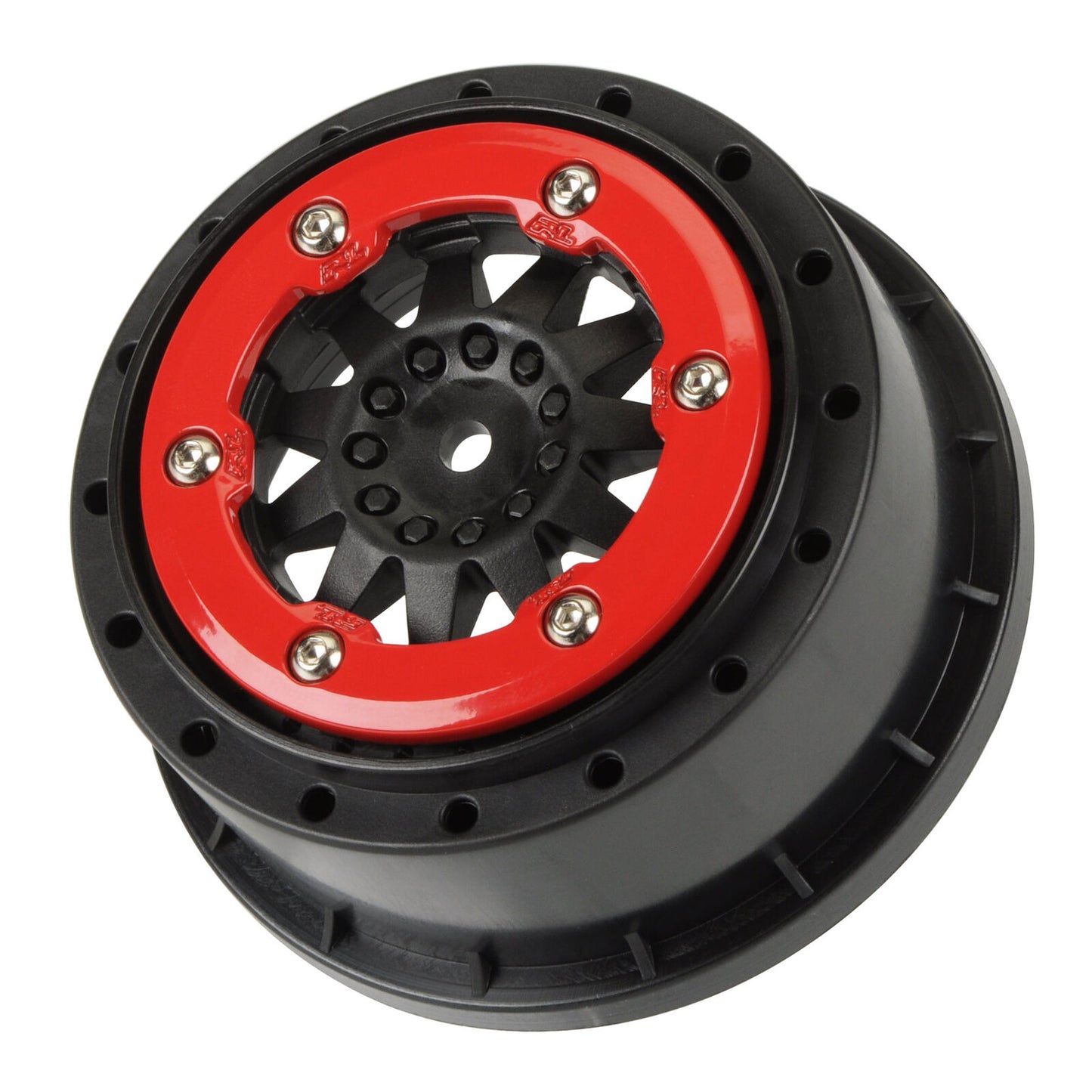 1/10 ProTrac F-11 Front/Rear 2.2"/3.0" 12mm SC Wheels (2) Red/Blk