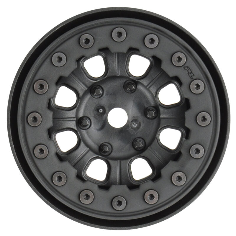 1/10 Denali Front/Rear 1.9" 12mm Rock Crawler Wheels (2) Black/Black