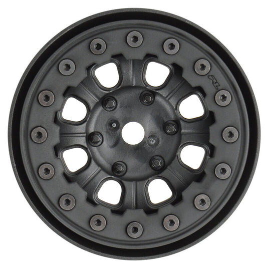 1/10 Denali Front/Rear 1.9" 12mm Rock Crawler Wheels (2) Black/Black